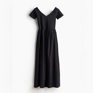 Smocked off the shoulder midi dress